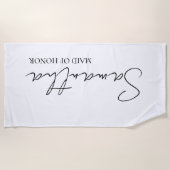 オリジナルの花嫁の介添え人へのギフトのアイデア ビーチタオル (正面)