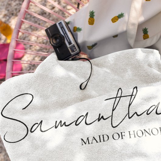 オリジナルの花嫁の介添え人へのギフトアイデア ビーチタオル