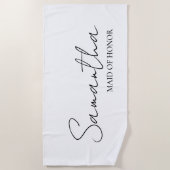 オリジナルの花嫁の介添え人へのギフトアイデア ビーチタオル (正面)