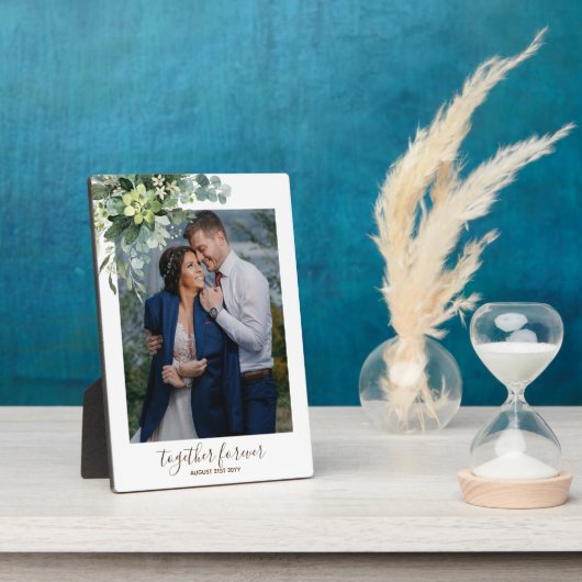 オリジナルの花嫁の仲間 ウェディングギフト 緑の葉 フォトプラーク (側面)