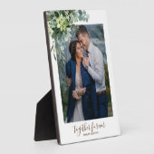 オリジナルの花嫁の仲間 ウェディングギフト 緑の葉 フォトプラーク (側面)