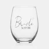 オリジナルの花嫁ギフト ステムなしワイングラス (正面)