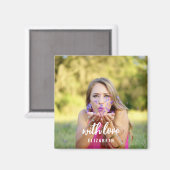 オリジナルの花嫁シャワー写真 シンプル モダン 大胆なテキスト マグネット (正面/裏面)