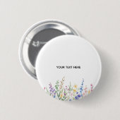 オリジナルの花柄ボタン 缶バッジ (正面&裏面)