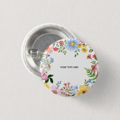オリジナルの花柄ボタン 缶バッジ (正面&裏面)