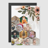 オリジナルの花柄12枚写真コラージュをデザイン (正面/裏面)