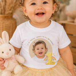 オリジナルの虹色の1歳の誕生日ベビーTシャツを作ろう ベビーTシャツ