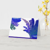 オリジナルの蝶のノートカード。青系の色合い。 カード (黄色い花)