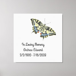 オリジナルの蝶の追悼記念 キャンバスプリント