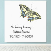 オリジナルの蝶の追悼記念 キャンバスプリント (インサイチュ (ウッドフロア))