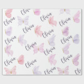 オリジナルの蝶ラッピングペーパー ラッピングペーパー (フラット)