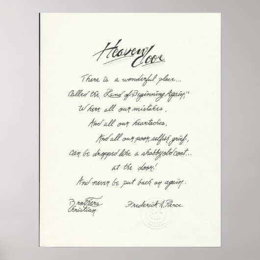 オリジナルの詩と信仰による芸術のミッションへの信仰。 ポスター (正面)