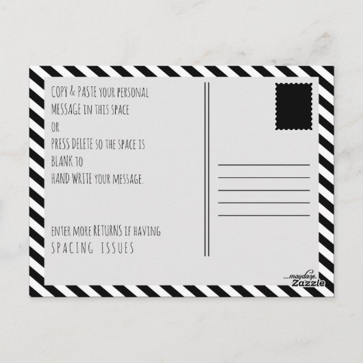 オリジナルの誕生日トリップ・アラウンド・ザ・サン ポストカード (裏面)