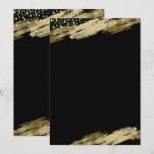 オリジナルの誕生日パーティー ゴールド ブラックを作成 招待状 (正面/裏面)