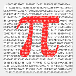 オリジナルの赤い数値pi day数学記号 スクエアシール