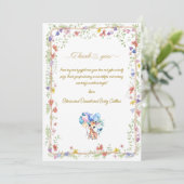 オリジナルの赤ちゃんキリン ベビーシャワー サンキューカード (スタンド正面)