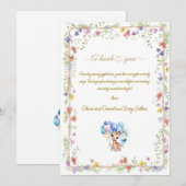 オリジナルの赤ちゃんキリン ベビーシャワー サンキューカード (正面/裏面)