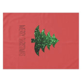 オリジナルの輝くクリスマスツリー 緑の輝き 赤 テーブルクロス (正面(横))