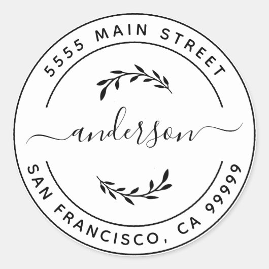 オリジナルの返信先アドレス クラシックラウンドを作成 ラウンドシール (正面)