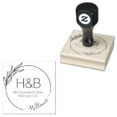 オリジナルの返送先住所スタンプ ミニマリストスクリプトを作成 ラバースタンプ (押印)