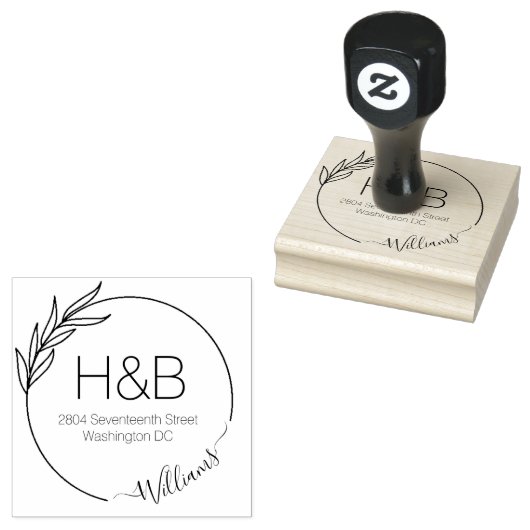 オリジナルの返送先住所スタンプ ミニマリストスクリプトを作成 ラバースタンプ (押印)