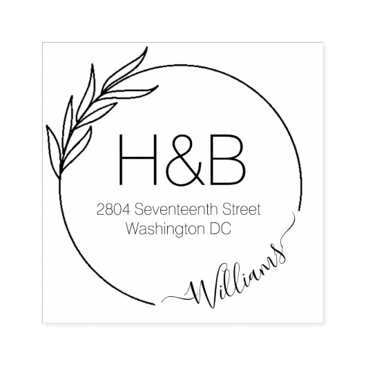 オリジナルの返送先住所スタンプ ミニマリストスクリプトを作成 ラバースタンプ (インプリント)