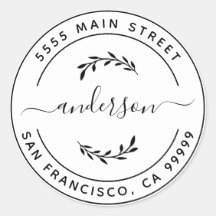 オリジナルの返送先住所 クラシック ラウンドを作成する