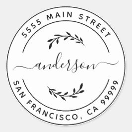 オリジナルの返送先住所 クラシック ラウンドを作成する ラウンドシール