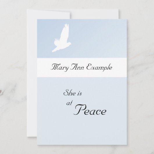 オリジナルの追悼メッセージ / 逝去のお知らせ 招待状 (正面)