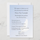 オリジナルの追悼メッセージ / 逝去のお知らせ 招待状 (裏面)