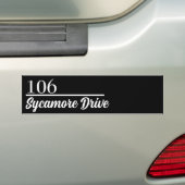 オリジナルの郵便箱番号と住所ラベル文字 バンパーステッカー (車上)