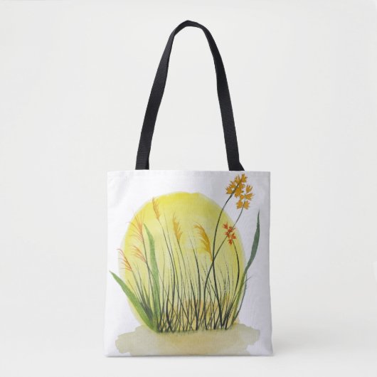 オリジナルの野の花とプレーリーの草の自然 トートバッグ (正面)