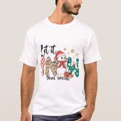 オリジナルの雪だるまクリスマススノーTシャツを作成 Tシャツ (正面)