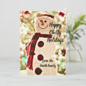 オリジナルの雪だるまホリデーカード シーズンカード (スタンド正面)