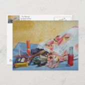 オリジナルの静止寿命写真ヴィンテージメイクアップバッグ ポストカード (正面/裏面)