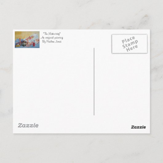 オリジナルの静止寿命写真ヴィンテージメイクアップバッグ ポストカード (裏面)