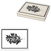 オリジナルの額縁入り葉の葉っぱの花の小枝 ラバースタンプ (押印)