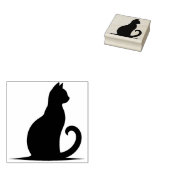 オリジナルの魔法の黒猫 ラバースタンプ (押印)