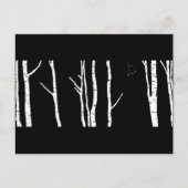 オリジナルの鳥と銀の樺の木のアートワーク ポストカード (正面)