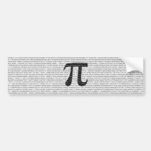オリジナルの黒い数値のπ日の数学記号 バンパーステッカー