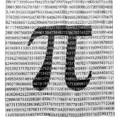 オリジナルの黒い数字のpi day数学記号 シャワーカーテン (正面)
