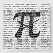 オリジナルの黒い数字のpi day数学記号 スクエア壁時計 (正面)