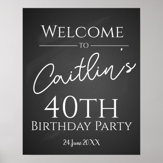 オリジナルの黒板誕生日パーティー看板を作ろう ポスター (正面)