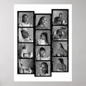 オリジナルの12枚写真コラージュ誕生日モダン ポスター (正面)