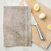 オリジナルの1215年のマグナCartaの英国図書館 キッチンタオル (四つ折り)