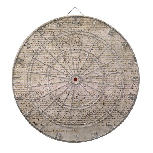 オリジナルの1215年のマグナCartaの英国図書館 ダーツボード (正面)