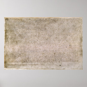 オリジナルの1215年のマグナCartaの英国図書館 ポスター