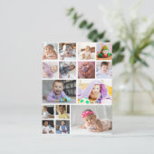 オリジナルの15枚写真コラージュをデザインしよう ポストカード (スタンド正面)