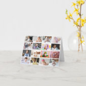 オリジナルの16枚写真コラージュをデザインしよう カード (黄色い花)