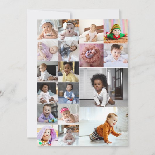 オリジナルの18枚写真コラージュをデザインしよう カード (正面)